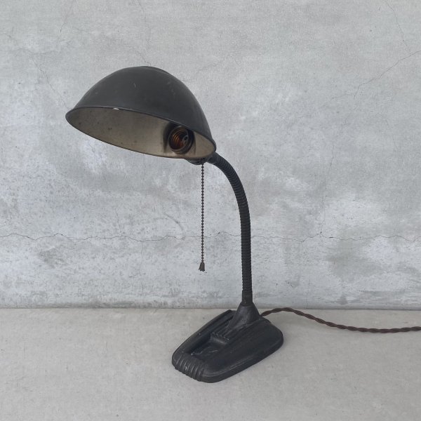 画像1: VINTAGE ANTIQUE DESKLAMP LEVITON ヴィンテージ アンティーク デスクランプ スタンドライト 卓上ライト 照明 / グースネック インダストリアル アイアン 鉄 店舗什器 アメリカ (1)