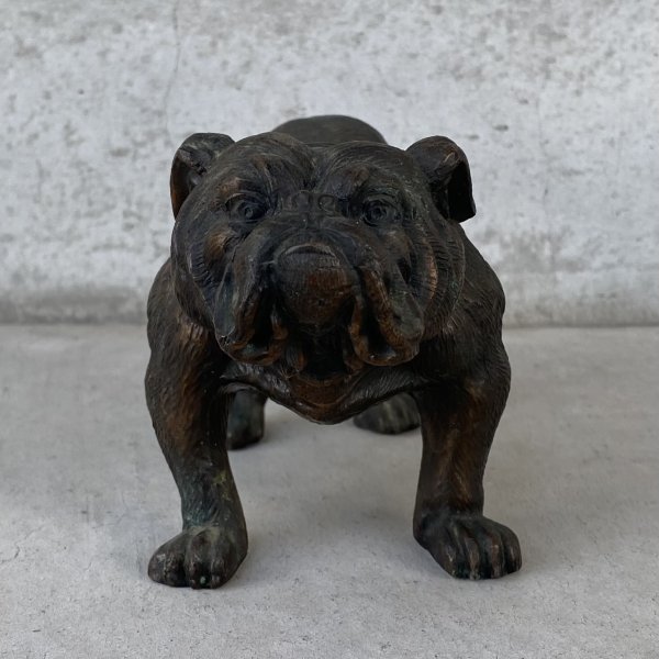 画像2: VINTAGE ANTIQUE BULLDOG FIGURE ヴィンテージ アンティーク ブルドッグ オブジェ 置物 / コレクタブル ディスプレイ インテリア 犬 動物 鋳物 アメリカ  (2)