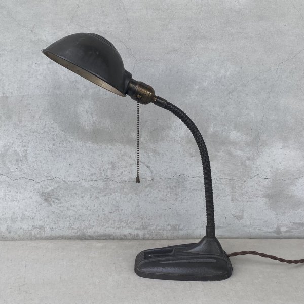 画像5: VINTAGE ANTIQUE DESKLAMP LEVITON ヴィンテージ アンティーク デスクランプ スタンドライト 卓上ライト 照明 / グースネック インダストリアル アイアン 鉄 店舗什器 アメリカ (5)