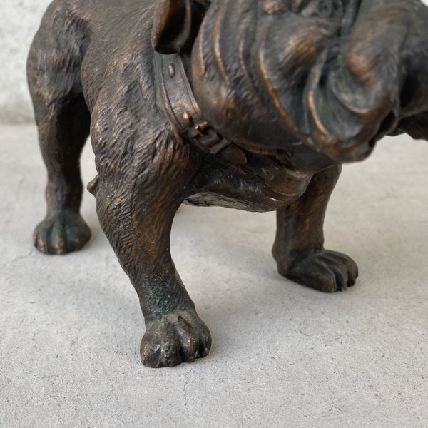画像8: VINTAGE ANTIQUE BULLDOG FIGURE ヴィンテージ アンティーク ブルドッグ オブジェ 置物 / コレクタブル ディスプレイ インテリア 犬 動物 鋳物 アメリカ  (8)