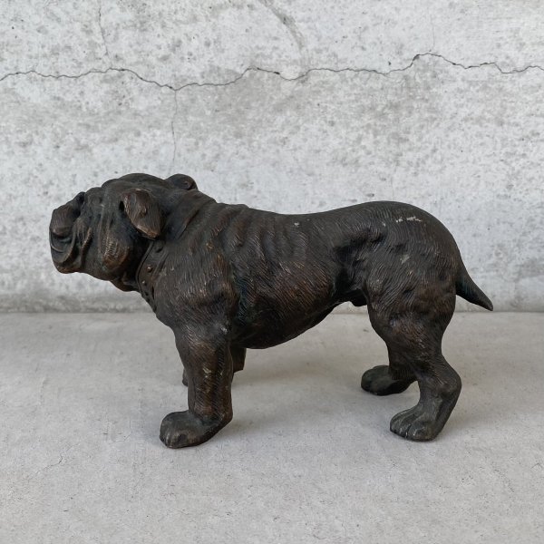 画像5: VINTAGE ANTIQUE BULLDOG FIGURE ヴィンテージ アンティーク ブルドッグ オブジェ 置物 / コレクタブル ディスプレイ インテリア 犬 動物 鋳物 アメリカ  (5)