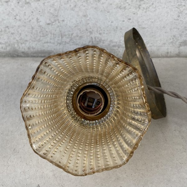 画像5: VINTAGE ANTIQUE LAMP LIGHT WALL LAMP ヴィンテージ アンティーク ライト ウォールランプ 壁付け照明 ブラケットランプ / ランプ ガラスシェード 真鍮 店舗什器 アメリカ USA (5) (5)