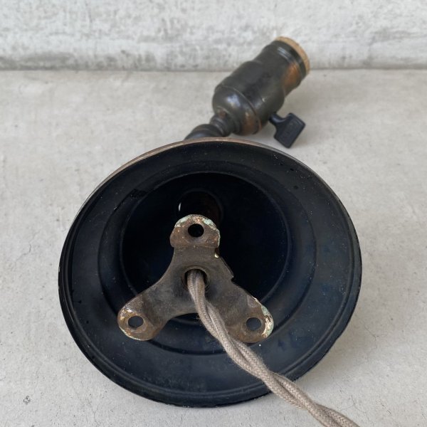 画像6: VINTAGE ANTIQUE LAMP LIGHT WALL LAMP JAPANNED ヴィンテージ アンティーク ジャパンド ライト ウォールランプ 壁付け照明 ブラケットランプ / ジャパンカラー コレクタブル 店舗什器 アメリカ 11 (6)