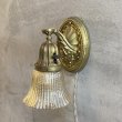 画像1: VINTAGE ANTIQUE LAMP LIGHT WALL LAMP GE ヴィンテージ アンティーク ライト ウォールランプ 壁付け照明 ブラケットランプ / ランプ ガラスシェード 真鍮 店舗什器 アメリカ USA (1) (1)