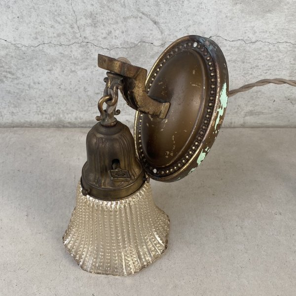 画像8: VINTAGE ANTIQUE LAMP LIGHT WALL LAMP ヴィンテージ アンティーク ライト ウォールランプ 壁付け照明 ブラケットランプ / ランプ ガラスシェード ブラス 真鍮 E26 店舗什器 アメリカ USA 17 (8)