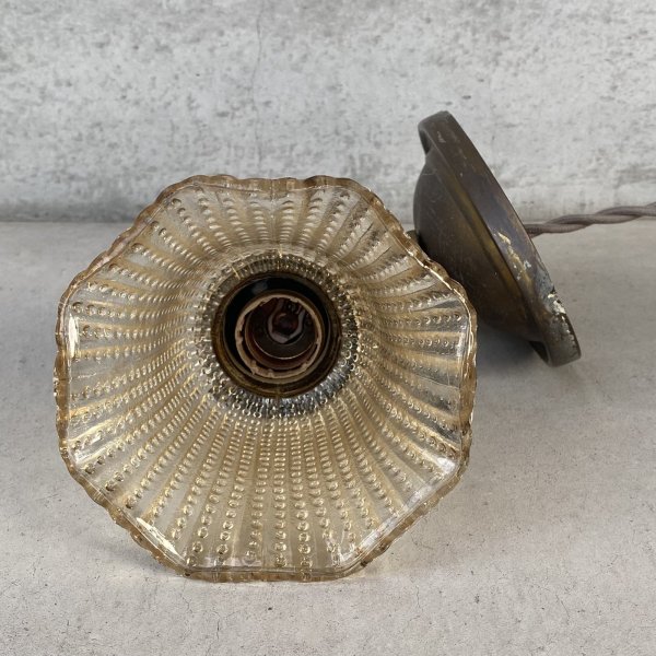 画像5: VINTAGE ANTIQUE LAMP LIGHT WALL LAMP ヴィンテージ アンティーク ライト ウォールランプ 壁付け照明 ブラケットランプ / ランプ ガラスシェード ブラス 真鍮 E26 店舗什器 アメリカ USA 16 (5)