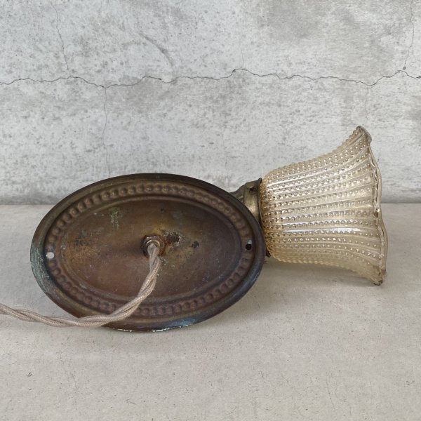 画像6: VINTAGE ANTIQUE LAMP LIGHT WALL LAMP ヴィンテージ アンティーク ライト ウォールランプ 壁付け照明 ブラケットランプ / ランプ ガラスシェード ブラス 真鍮 E26 店舗什器 アメリカ USA 17 (6)