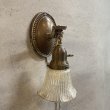 画像3: VINTAGE ANTIQUE LAMP LIGHT WALL LAMP ヴィンテージ アンティーク ライト ウォールランプ 壁付け照明 ブラケットランプ / ランプ ガラスシェード 真鍮 店舗什器 アメリカ USA 17 (3)