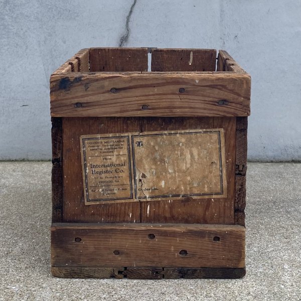 画像4: VINTAGE ANTIQUE WOOD CRATE WOODEN BOX THE NATIONAL REGISTER CO. ヴィンテージ アンティーク ウッドボックス 木箱 / コレクタブル ケース クレート 収納 ガレージ ガーデニング ディスプレイ 店舗什器 アメリカ USA   (4)