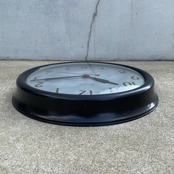 画像4: VINTAGE ANTIQUE WALL CLOCK SESSIONS ヴィンテージ アンティーク ウォールクロック 壁掛け時計 セッション / スクールクロック ベークライト ブラック 黒色 丸型 店舗什器 アメリカ (4)
