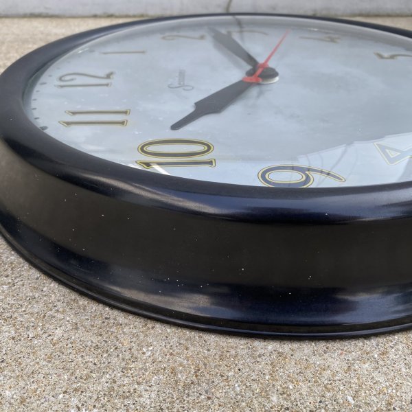 画像9: VINTAGE ANTIQUE WALL CLOCK SESSIONS ヴィンテージ アンティーク ウォールクロック 壁掛け時計 セッション / スクールクロック ベークライト ブラック 黒色 丸型 店舗什器 アメリカ (9)