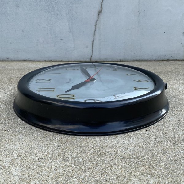 画像5: VINTAGE ANTIQUE WALL CLOCK SESSIONS ヴィンテージ アンティーク ウォールクロック 壁掛け時計 セッション / スクールクロック ベークライト ブラック 黒色 丸型 店舗什器 アメリカ (5)