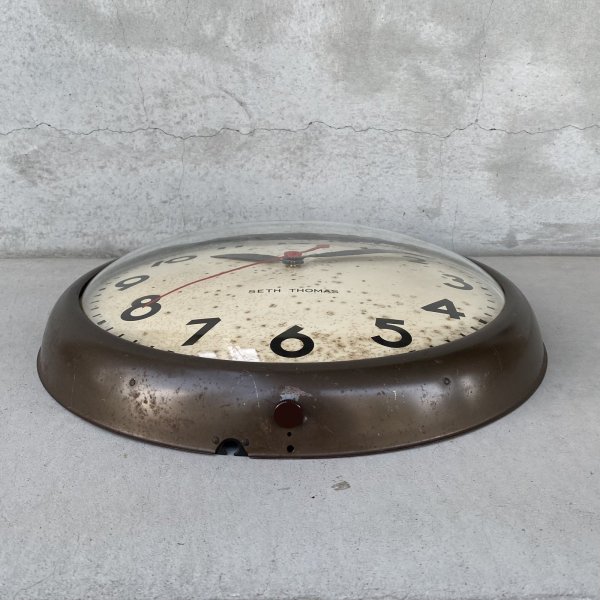 画像3: VINTAGE ANTIQUE WALL CLOCK SETH THOMAS ヴィンテージ アンティーク ウォールクロック セストーマス 壁掛け時計 / スクールクロック アイアン 鉄 丸型 店舗什器 アメリカ (3)