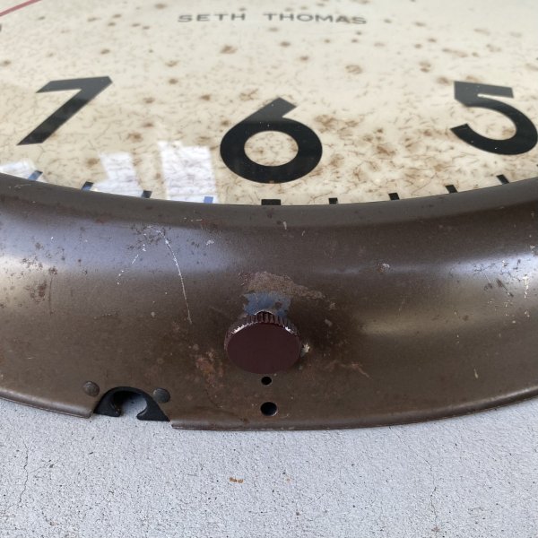 画像9: VINTAGE ANTIQUE WALL CLOCK SETH THOMAS ヴィンテージ アンティーク ウォールクロック セストーマス 壁掛け時計 / スクールクロック アイアン 鉄 丸型 店舗什器 アメリカ (9)