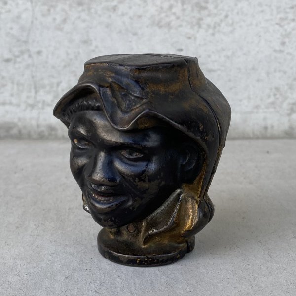 画像1: VINTAGE ANTIQUE A.C.WILLIAMS TWO FACE PIGGY BANK ヴィンテージ アンティーク トゥーフェイス オブジェ 置物 / コレクタブル コインバンク 貯金箱 ディスプレイ インテリア 鋳物 アメリカ  (1)