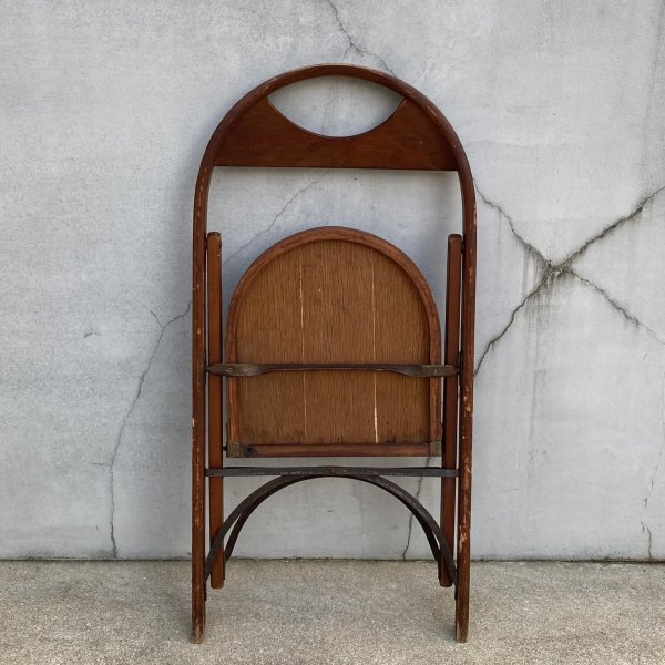 画像8: VINTAGE ANTIQUE FOLDING CHAIR ヴィンテージ アンティーク フォールディングチェア 折り畳み椅子 チェア  / ウッド 木製 家具 インテリア ディスプレイ 店舗什器 アメリカ (2) (8)