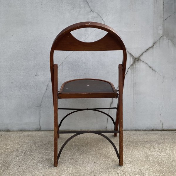 画像2: VINTAGE ANTIQUE FOLDING CHAIR ヴィンテージ アンティーク フォールディングチェア 折り畳み椅子 チェア  / ウッド 木製 家具 インテリア ディスプレイ 店舗什器 アメリカ (2) (2)