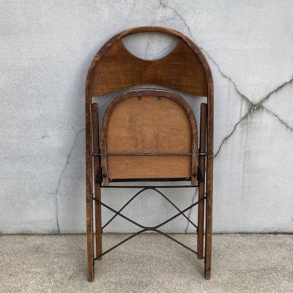 画像9: VINTAGE ANTIQUE FOLDING CHAIR ヴィンテージ アンティーク フォールディングチェア 折り畳み椅子 チェア  / ウッド 木製 家具 インテリア ディスプレイ 店舗什器 アメリカ (1) (9)