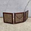 画像2: VINTAGE ANTIQUE WALL MIRROR ヴィンテージ アンティーク 鏡 ミラー 壁掛けミラー ウォールミラー 三面鏡 / ウッド 木製 折り畳み トラベルミラー 店舗什器 アメリカ (2)