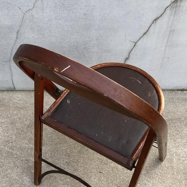 画像5: VINTAGE ANTIQUE FOLDING CHAIR ヴィンテージ アンティーク フォールディングチェア 折り畳み椅子 チェア  / ウッド 木製 家具 インテリア ディスプレイ 店舗什器 アメリカ (2) (5)