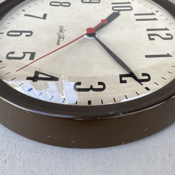 画像9: VINTAGE ANTIQUE WALL CLOCK SETH THOMAS ヴィンテージ アンティーク ウォールクロック セストーマス 壁掛け時計 / スクールクロック アイアン 鉄 丸型 店舗什器 アメリカ (2) (9)
