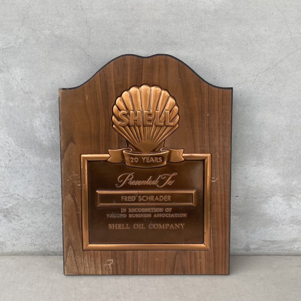 画像1: VINTAGE ANTIQUE SHELL OIL COMPANY ヴィンテージ アンティーク シェル 看板 / コレクタブル ウォールインテリア ガレージ モーター系 アドバタイジング 企業物 ディスプレイ アメリカ (1)