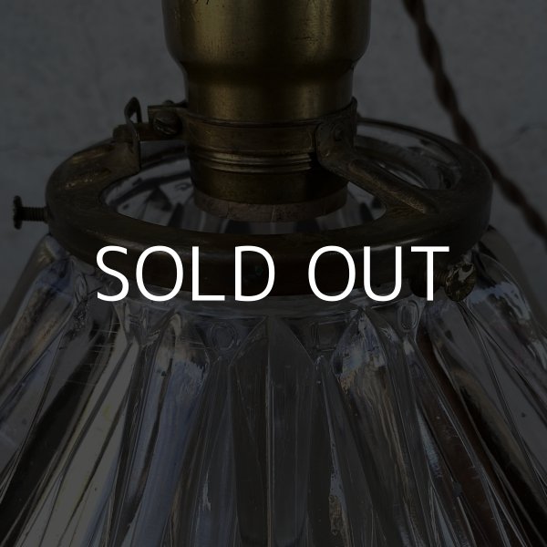 画像9: VINTAGE ANTIQUE HOLOPHANE LAMP ヴィンテージ アンティーク ホロフェーンランプ 天井照明 シーリングランプ / ライト ガラスシェード 店舗什器 アメリカ (1) (9)