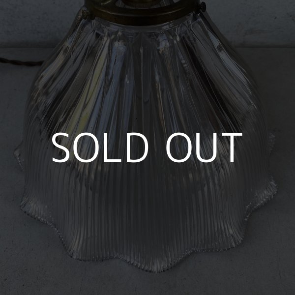 画像5: VINTAGE ANTIQUE HOLOPHANE LAMP ヴィンテージ アンティーク ホロフェーンランプ 天井照明 シーリングランプ / ライト ガラスシェード 店舗什器 アメリカ (2) (5)