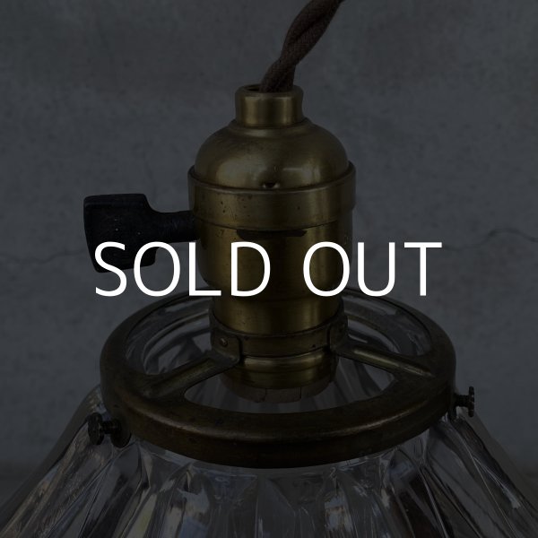 画像8: VINTAGE ANTIQUE HOLOPHANE LAMP ヴィンテージ アンティーク ホロフェーンランプ 天井照明 シーリングランプ / ライト ガラスシェード 店舗什器 アメリカ (2) (8)