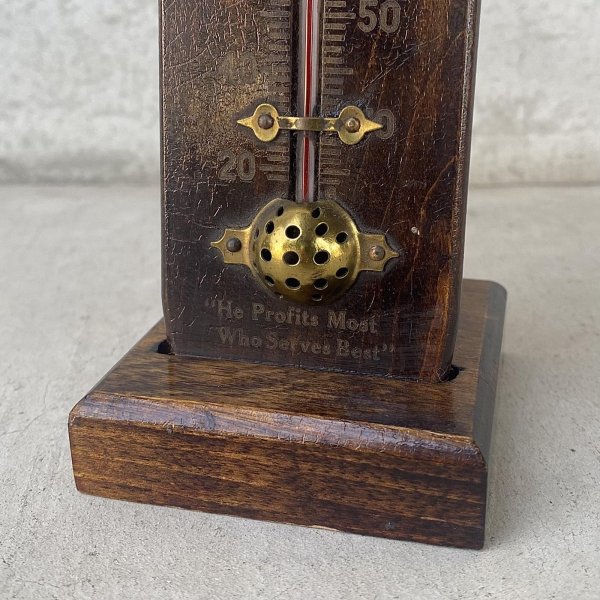 画像9: VINTAGE ANTIQUE  THERMOMETER ヴィンテージ アンティーク 温度計 サーモメーター / コレクタブル オブジェ ディスプレイ 雑貨 ウッド 木製 アメリカ (5) (9)