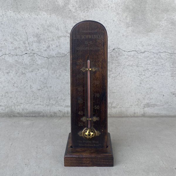 画像2: VINTAGE ANTIQUE  THERMOMETER ヴィンテージ アンティーク 温度計 サーモメーター / コレクタブル オブジェ ディスプレイ 雑貨 ウッド 木製 アメリカ (5) (2)