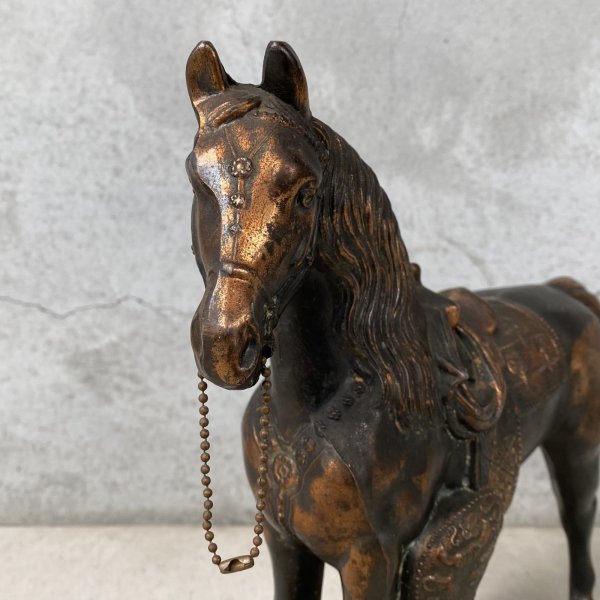 画像8: VINTAGE ANTIQUE JAPANNED HORSE FIGURE ヴィンテージ アンティーク ジャパンド ジャパンドフィニッシュ 馬 オブジェ / コレクタブル ジャパンカラー ディスプレイ 動物 アメリカ  (8)
