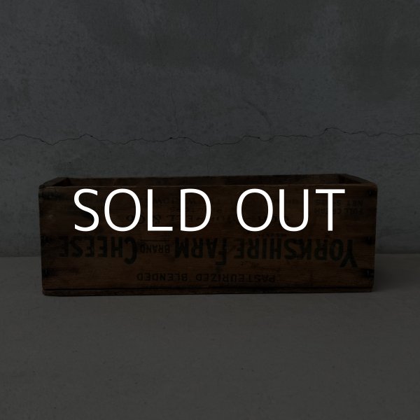 画像4: VINTAGE ANTIQUE WOOD CRATE WOODEN BOX YORKSHIRE FARM CHEESE ヴィンテージ アンティーク ウッドボックス 木箱 チーズ / コレクタブル 収納 ケース 店舗什器 アメリカ USA  (4)