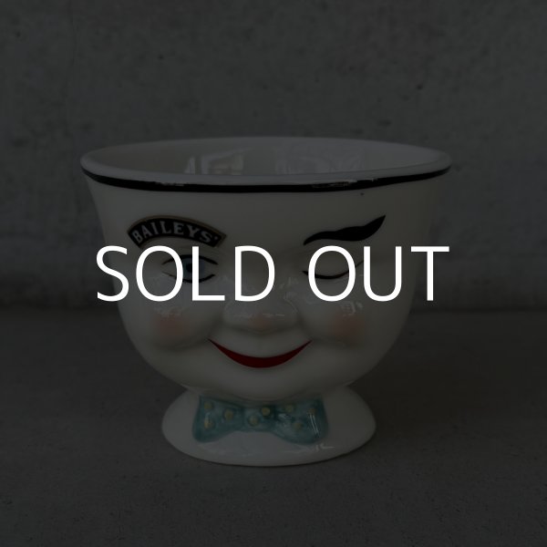 画像1: VINTAGE ANTIQUE BAILEYS SUGAR POT ヴィンテージ アンティーク ベイリーズ フェイスカップ シュガーポット / コレクタブル オブジェ ティーカップ マグカップ ノベルティ 陶器 食器 雑貨 (1) (1)