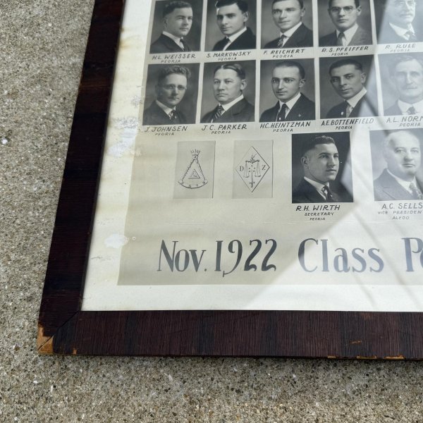 画像7: VINTAGE ANTIQUE 1922 CLASS PRORIA CONSISTORY S.P.R.S ヴィンテージ アンティーク フリーメイソン 集合写真 / ウォールインテリア コレクタブル フレーム 壁掛け 額装 木製 20'S アメリカ (7)