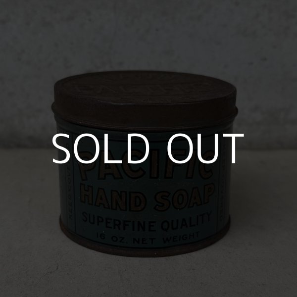 画像1: VINTAGE ANTIQUE PACIFIC HAND SOAP TIN CAN ヴィンテージ アンティーク ティン 缶 / アドバタイジング ボックス 箱 小物入れ 筒型 収納 雑貨 企業物 アメリカ (1)