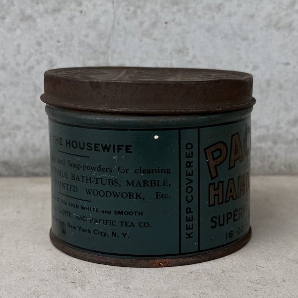 画像3: VINTAGE ANTIQUE PACIFIC HAND SOAP TIN CAN ヴィンテージ アンティーク ティン 缶 / アドバタイジング ボックス 箱 小物入れ 筒型 収納 雑貨 企業物 アメリカ (3)