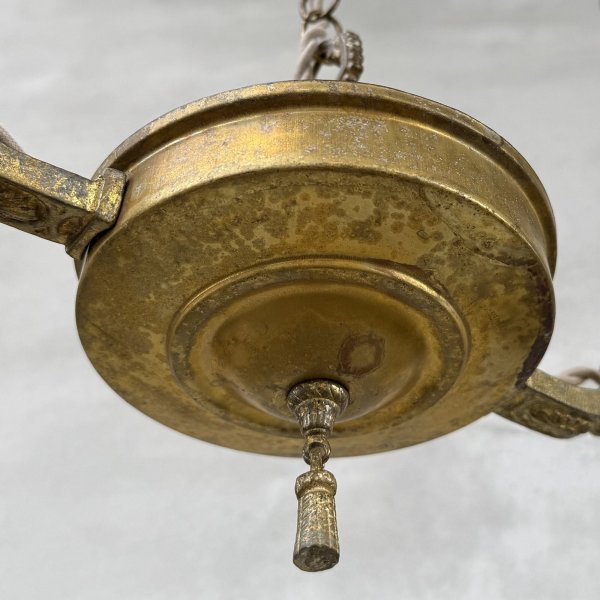 画像3: VINTAGE ANTIQUE LIGHT PERKINS ヴィンテージ アンティーク シャンデリア 吊り下げライト  シーリングランプ 天井照明 / 2灯 ライト ペンダントライト E26 店舗什器 アメリカ USA (3) (3)