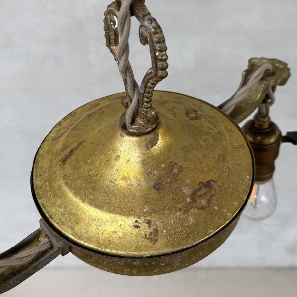 画像2: VINTAGE ANTIQUE LIGHT PERKINS ヴィンテージ アンティーク シャンデリア 吊り下げライト  シーリングランプ 天井照明 / 2灯 ライト ペンダントライト E26 店舗什器 アメリカ USA (3) (2)
