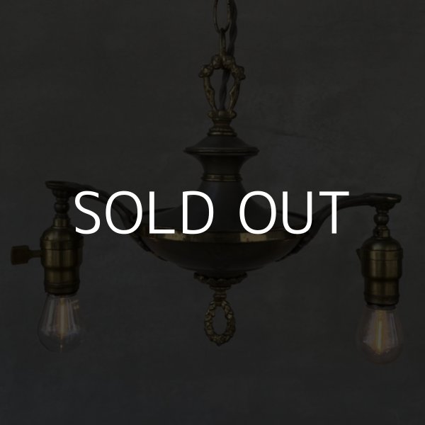 画像11: VINTAGE ANTIQUE LIGHT HUBBELL ヴィンテージ アンティーク シャンデリア 吊り下げライト  シーリングランプ 天井照明 / 2灯 ライト ペンダントライト E26 店舗什器 アメリカ USA (1) (11)