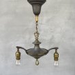 画像1: VINTAGE ANTIQUE LIGHT HUBBELL ヴィンテージ アンティーク シャンデリア 吊り下げライト  シーリングランプ 天井照明 / 2灯 ライト ペンダントライト E26 店舗什器 アメリカ USA (1) (1)