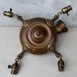 画像3: VINTAGE ANTIQUE LIGHT  ヴィンテージ アンティーク シャンデリア 吊り下げライト シーリングランプ 天井照明 / 4灯 GE ライト ペンダントライト 真鍮 E26 店舗什器 アメリカ USA (1) (3)