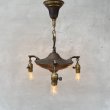 画像9: VINTAGE ANTIQUE LIGHT  ヴィンテージ アンティーク シャンデリア 吊り下げライト シーリングランプ 天井照明 / 3灯 ライト ペンダントライト 真鍮 E26 店舗什器 アメリカ USA (1) (9)
