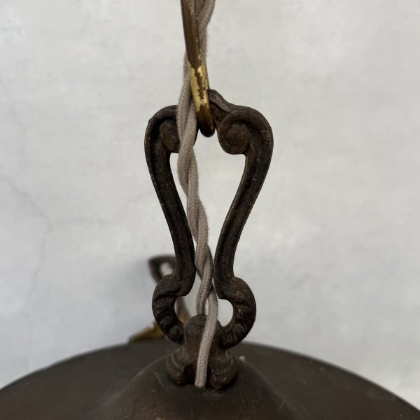 画像6: VINTAGE ANTIQUE LIGHT  ヴィンテージ アンティーク シャンデリア 吊り下げライト シーリングランプ 天井照明 / 3灯 ライト ペンダントライト 真鍮 E26 店舗什器 アメリカ USA (1) (6)