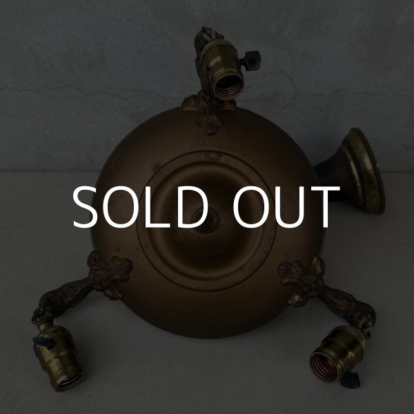 画像3: VINTAGE ANTIQUE LIGHT  ヴィンテージ アンティーク シャンデリア 吊り下げライト シーリングランプ 天井照明 / 3灯 ライト ペンダントライト 真鍮 E26 店舗什器 アメリカ USA (1) (3)