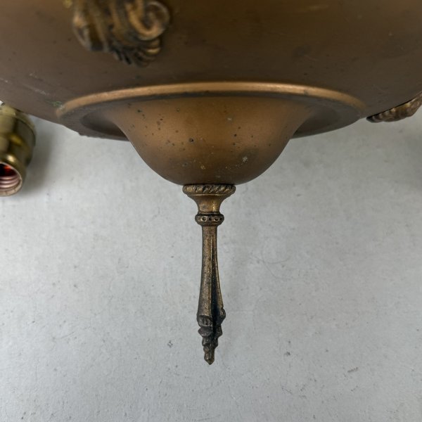 画像4: VINTAGE ANTIQUE LIGHT  ヴィンテージ アンティーク シャンデリア 吊り下げライト シーリングランプ 天井照明 / 3灯 ライト ペンダントライト 真鍮 E26 店舗什器 アメリカ USA (1) (4)