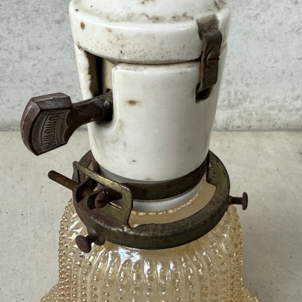 画像5: VINTAGE ANTIQUE LAMP ヴィンテージ アンティーク 吊り下げライト 天井照明 / ライト ペンダントライト ポーセリン ガラスシェード E26 店舗什器 アメリカ (3) (5)