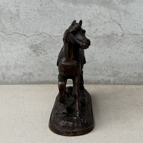 画像2: VINTAGE ANTIQUE JAPANNED WESATERN HORSE FIGURE ヴィンテージ アンティーク ジャパンド ジャパンドフィニッシュ 馬 ウエスタン ホース オブジェ / コレクタブル ジャパンカラー ディスプレイ 動物 アメリカ (2) (2)