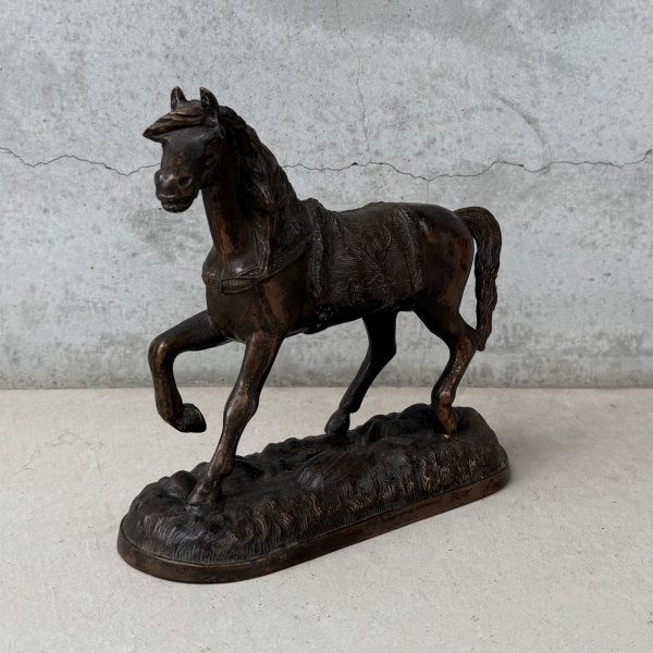 画像1: VINTAGE ANTIQUE JAPANNED WESATERN HORSE FIGURE ヴィンテージ アンティーク ジャパンド ジャパンドフィニッシュ 馬 ウエスタン ホース オブジェ / コレクタブル ジャパンカラー ディスプレイ 動物 アメリカ (2) (1)