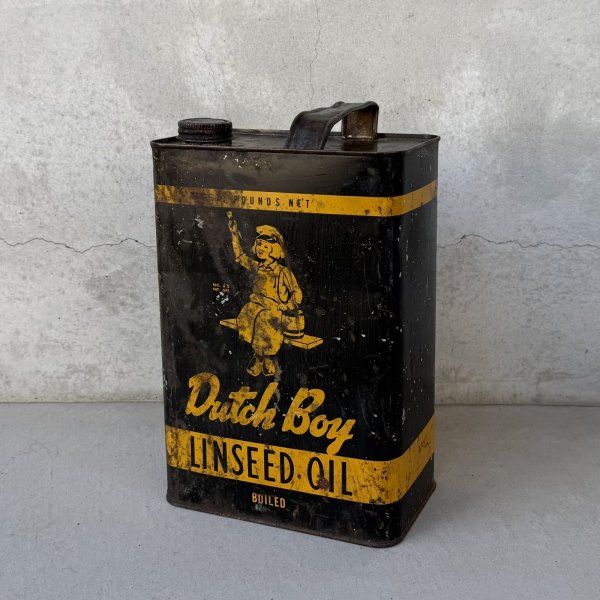 画像1: VINTAGE ANTIQUE DUTCH BOY ヴィンテージ アンティーク ダッチボーイ TIN缶 / コレクタブル アドバタイジング ガレージ オイル缶 オブジェ ディスプレイ 企業物 アメリカ  (5) (1)